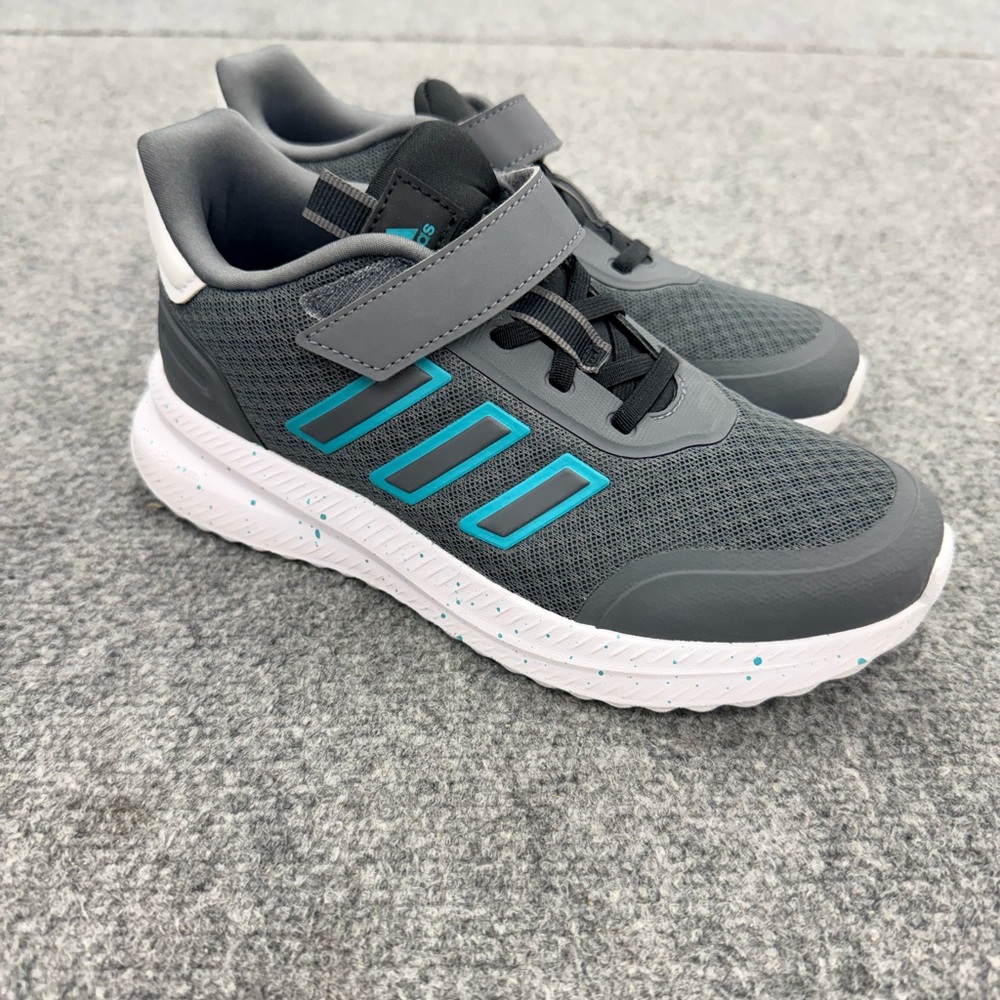adidas Kids Gray Sneakers with Teal Accents